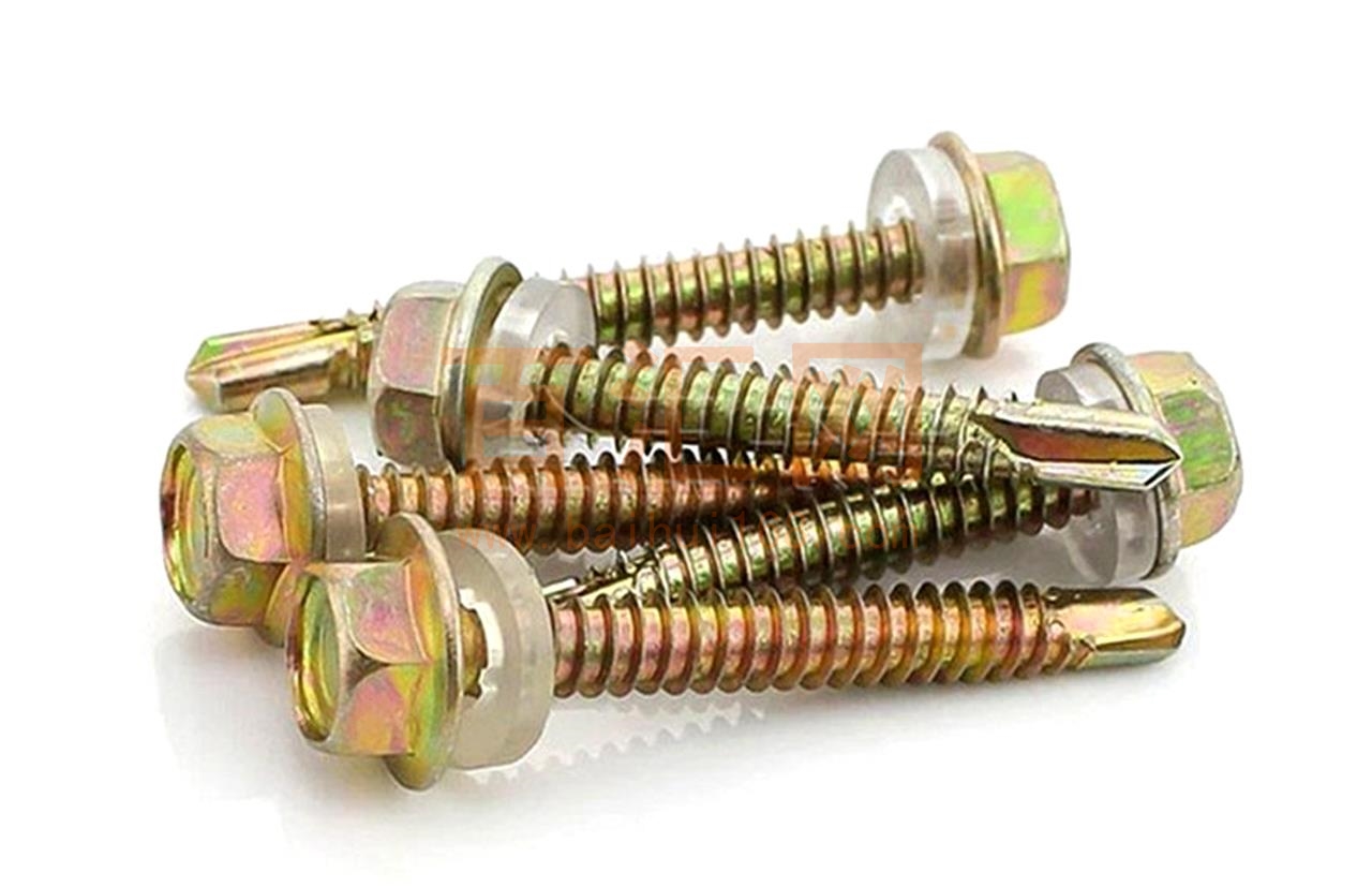 铁4.8×50mm 镀彩锌 六角头钻尾自攻螺丝